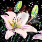 White Lilies II - SOLD by artist Ruby Keller - Wyecliffe Galleries