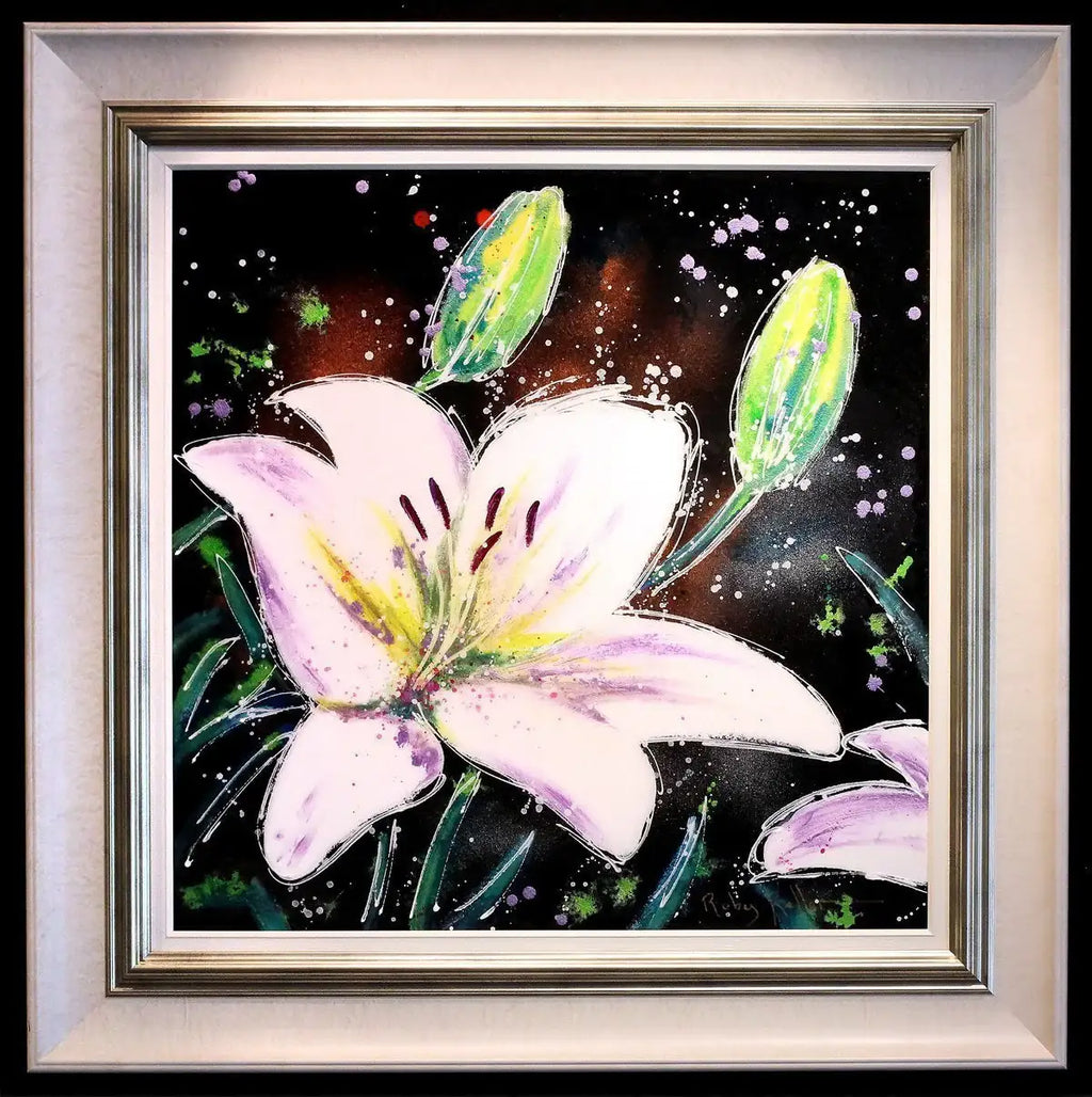 White Lilies II - SOLD by artist Ruby Keller - Wyecliffe Galleries