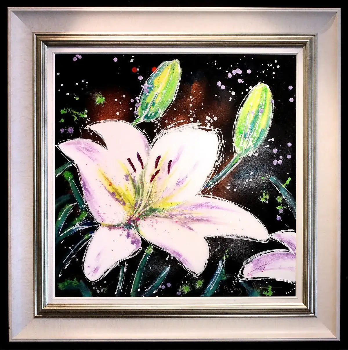 White Lilies II - SOLD by artist Ruby Keller - Wyecliffe Galleries