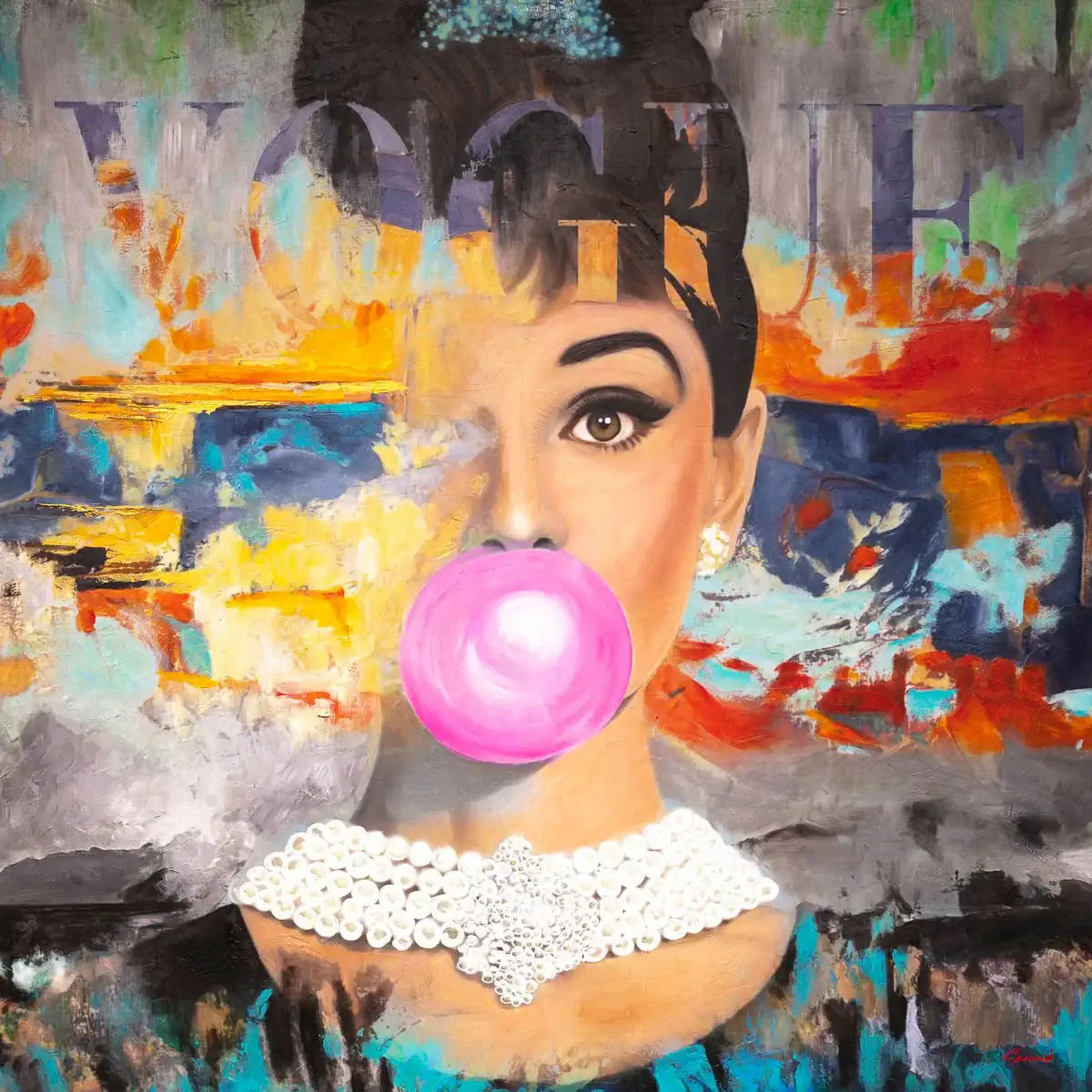 My Pink Gum - Original - SOLD by artist Sannib - Wyecliffe Galleries