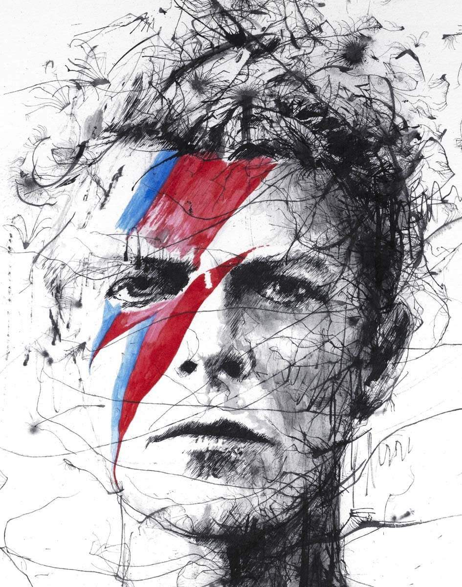 Bowie - Unique Edition - SOLD by artist Scott Tetlow - Wyecliffe Galleries