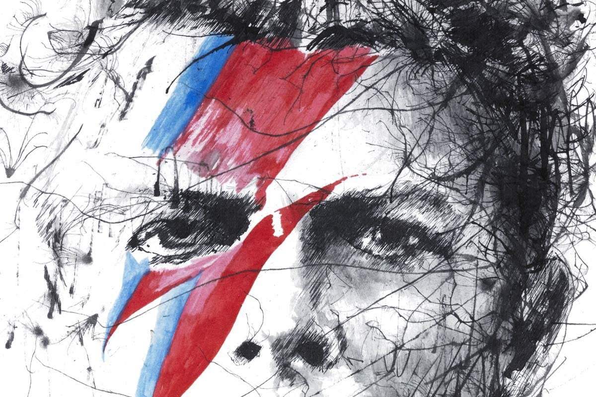 Bowie - Unique Edition - SOLD by artist Scott Tetlow - Wyecliffe Galleries
