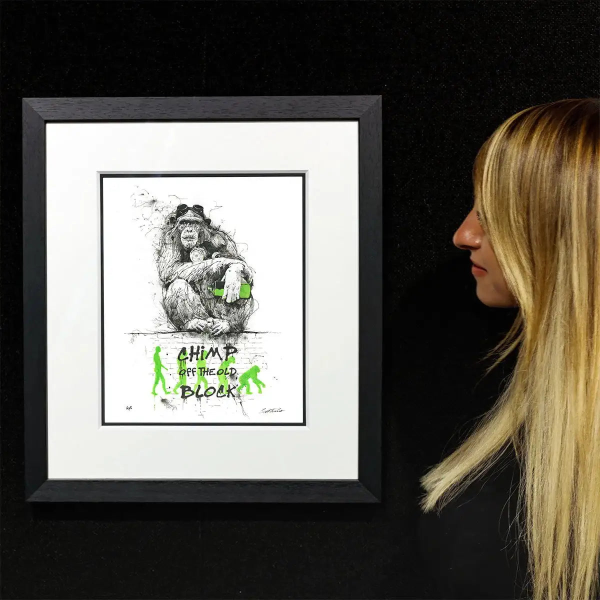 Chimp Off The Old Block - Miniature Edition by artist Scott Tetlow - Wyecliffe Galleries