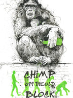 Chimp Off The Old Block - Miniature Edition by artist Scott Tetlow - Wyecliffe Galleries