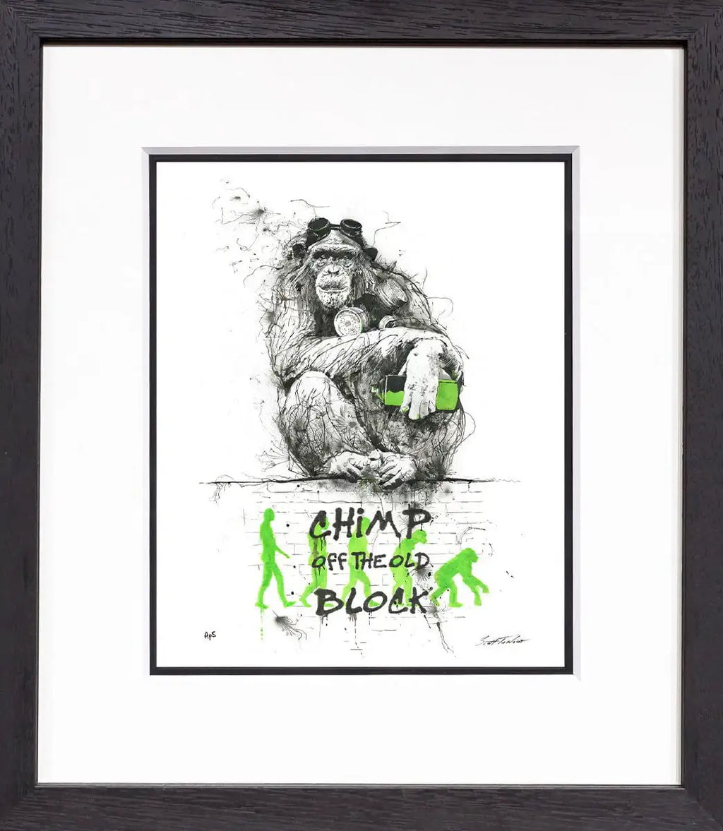 Chimp Off The Old Block - Miniature Edition by artist Scott Tetlow - Wyecliffe Galleries