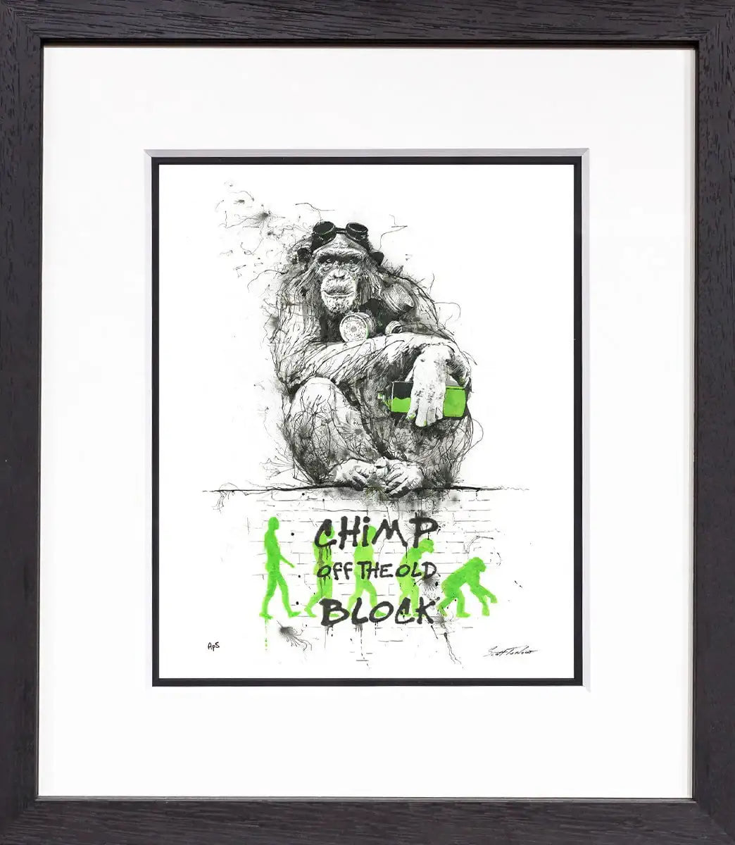 Chimp Off The Old Block - Miniature Edition by artist Scott Tetlow - Wyecliffe Galleries