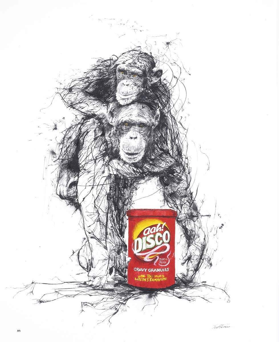 Chimps and Gravy - Edition by artist Scott Tetlow - Wyecliffe Galleries
