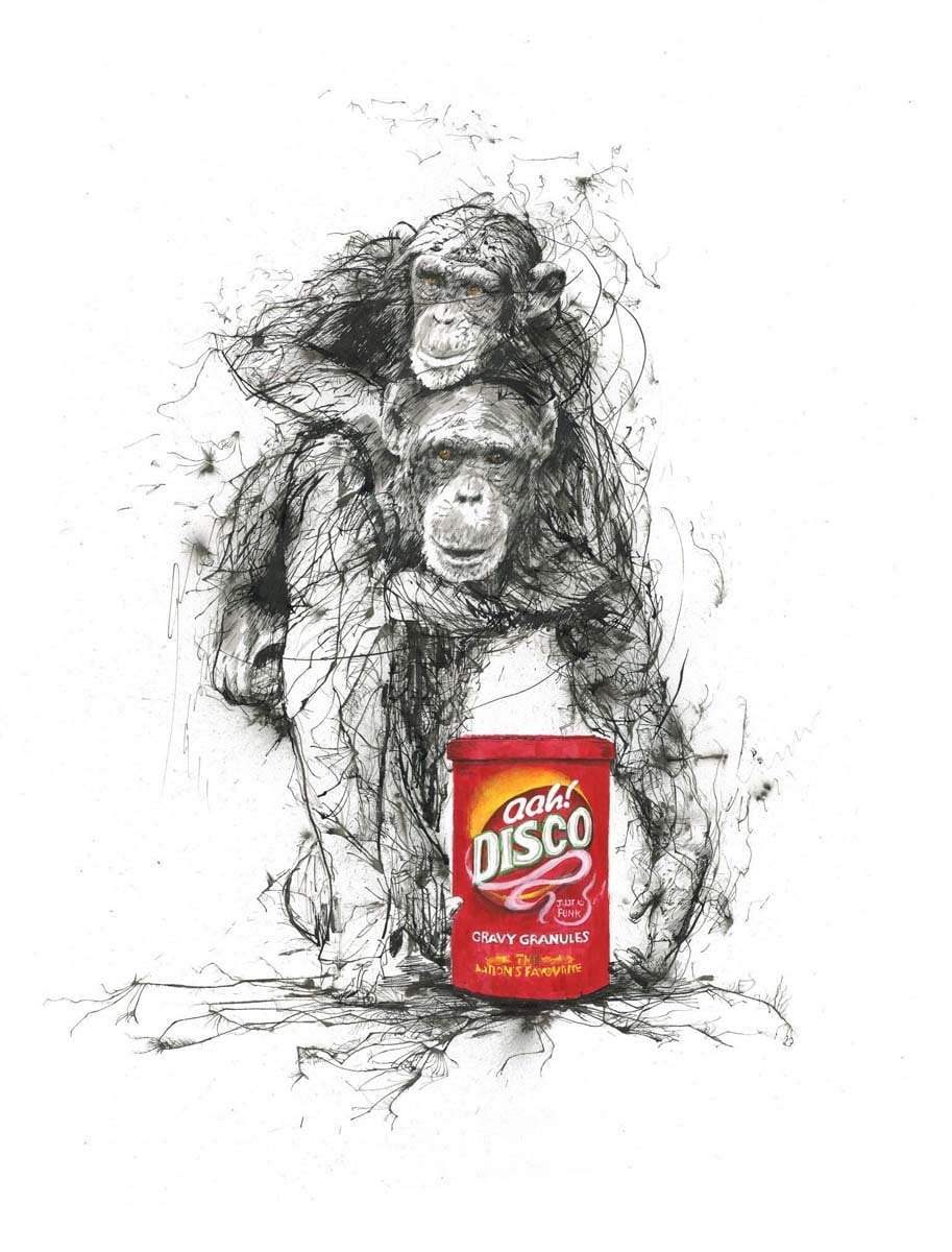 Chimps and Gravy - Original - SOLD by artist Scott Tetlow - Wyecliffe Galleries