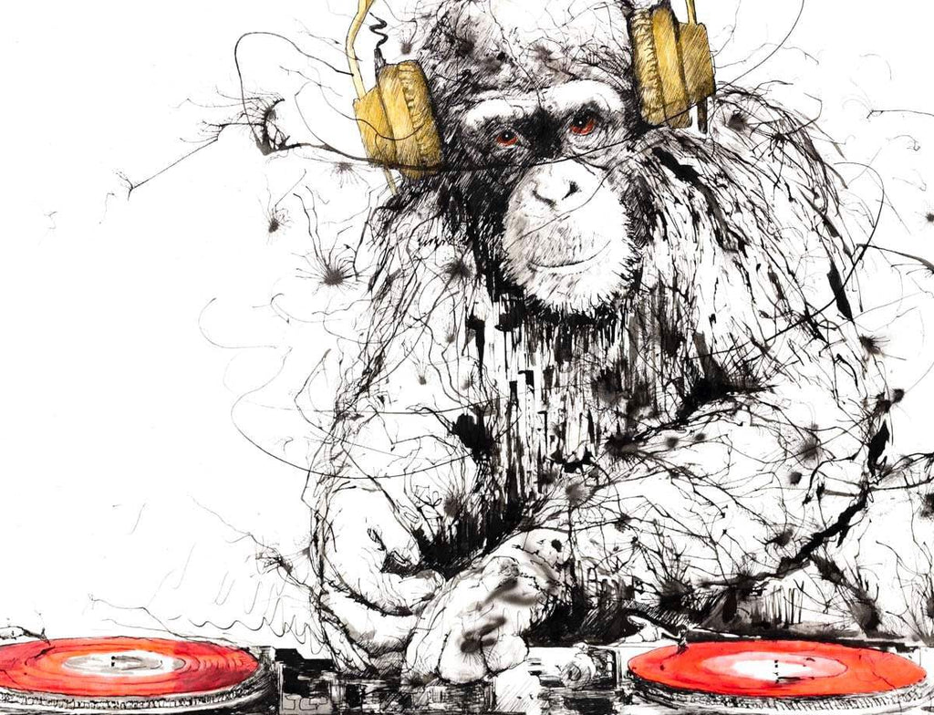 DJ Man Cub II - Original - SOLD by artist Scott Tetlow - Wyecliffe Galleries