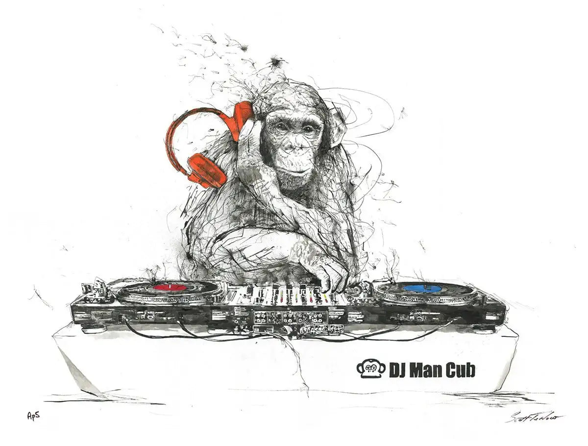 DJ Man Cub - Miniature Edition by artist Scott Tetlow - Wyecliffe Galleries