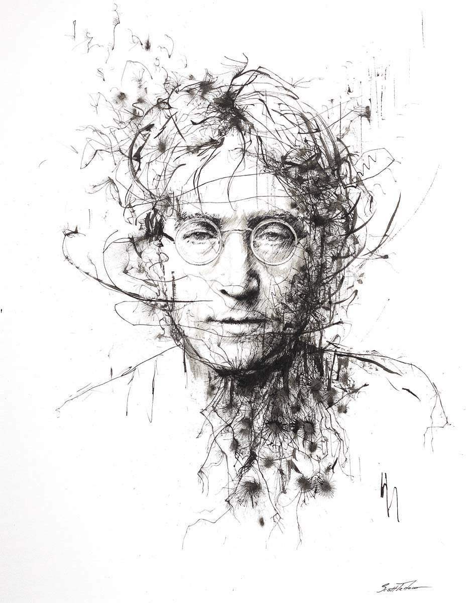 Lennon - Original by artist Scott Tetlow - Wyecliffe Galleries