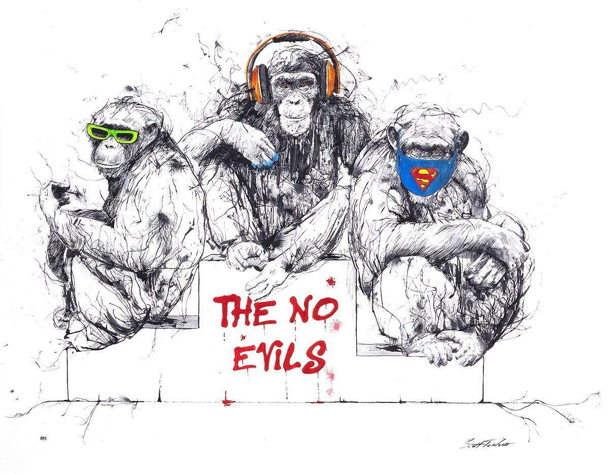 See, Speak and Hear No Evil - Edition by artist Scott Tetlow - Wyecliffe Galleries