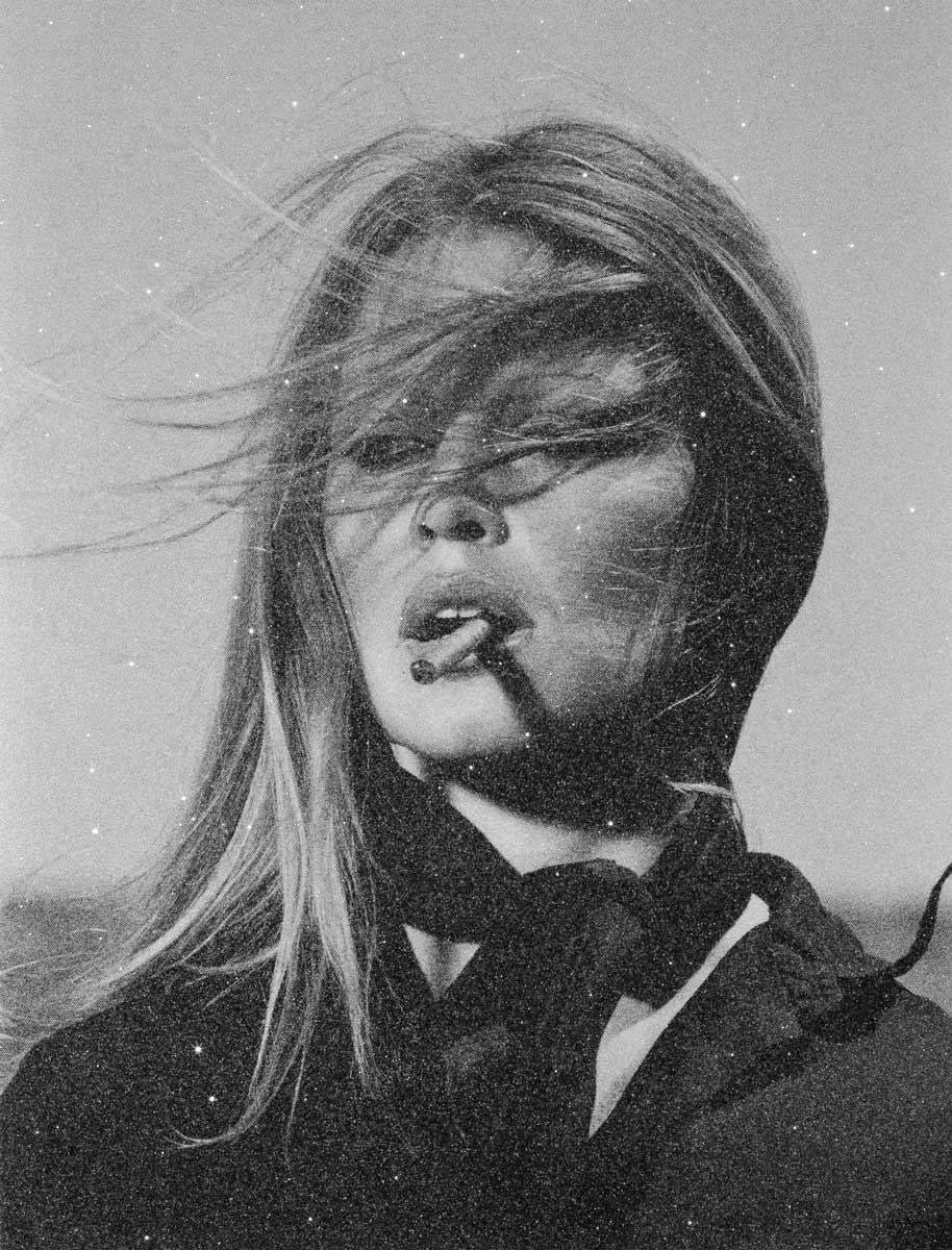 Bardot with Cigar - SOLD OUT by artist Simon Claridge - Wyecliffe Galleries