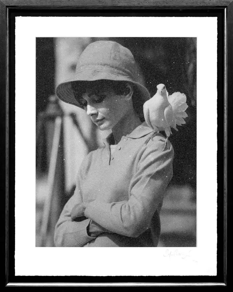 Hepburn with Dove - Edition - SOLD OUT by artist Simon Claridge - Wyecliffe Galleries