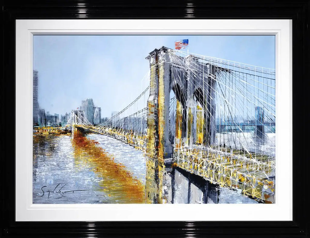 A Bridge to Brooklyn - Original SOLD by artist Simon Wright - Wyecliffe Galleries
