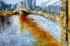A Bridge to Brooklyn - Original SOLD by artist Simon Wright - Wyecliffe Galleries