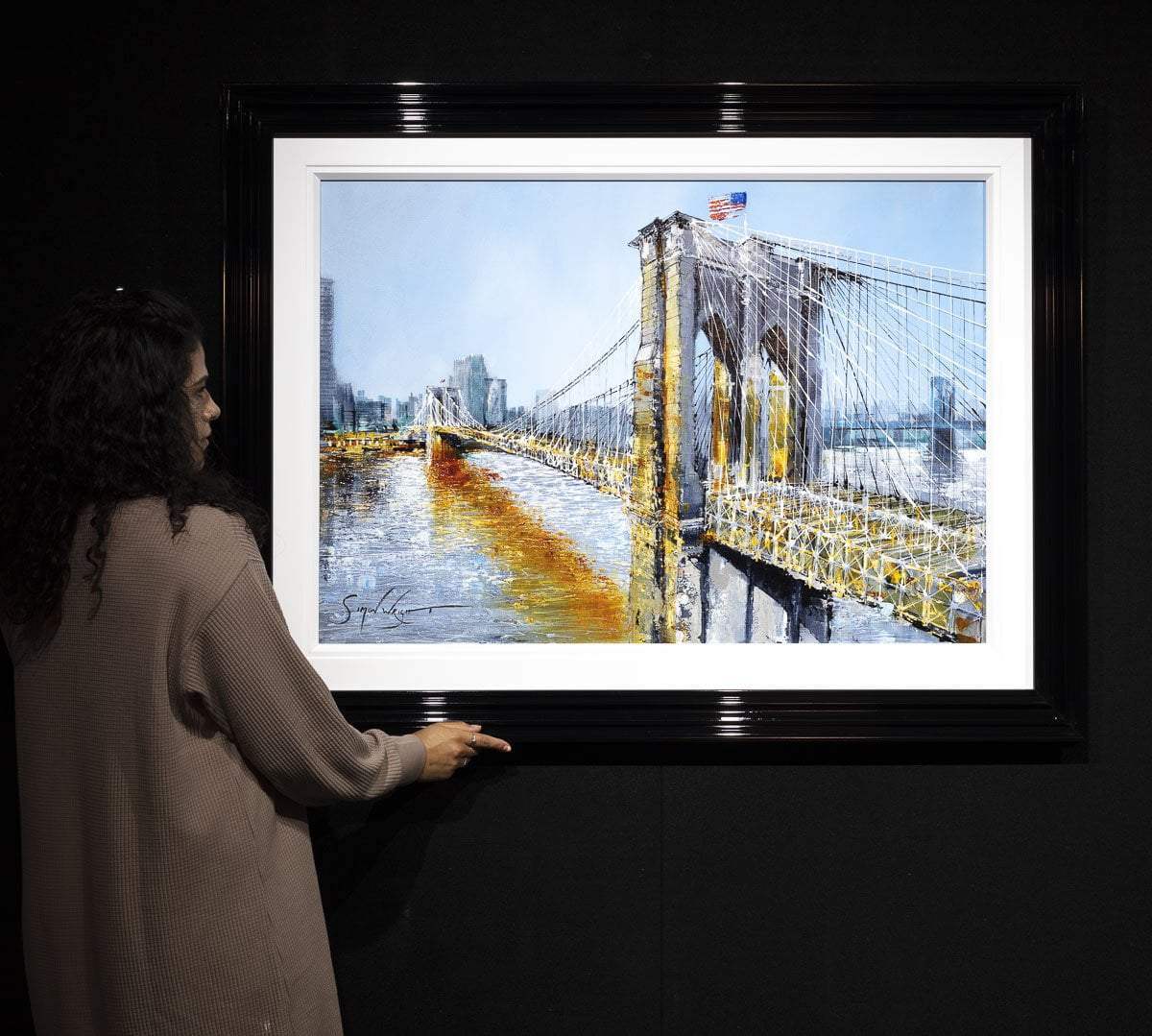 A Bridge to Brooklyn - Original SOLD by artist Simon Wright - Wyecliffe Galleries