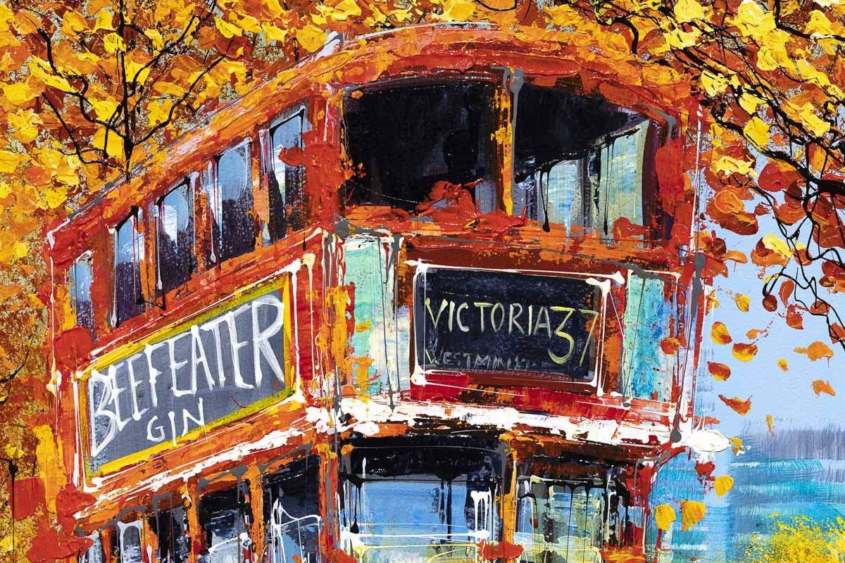 A Double Decker Tour - Original - SOLD by artist Simon Wright - Wyecliffe Galleries