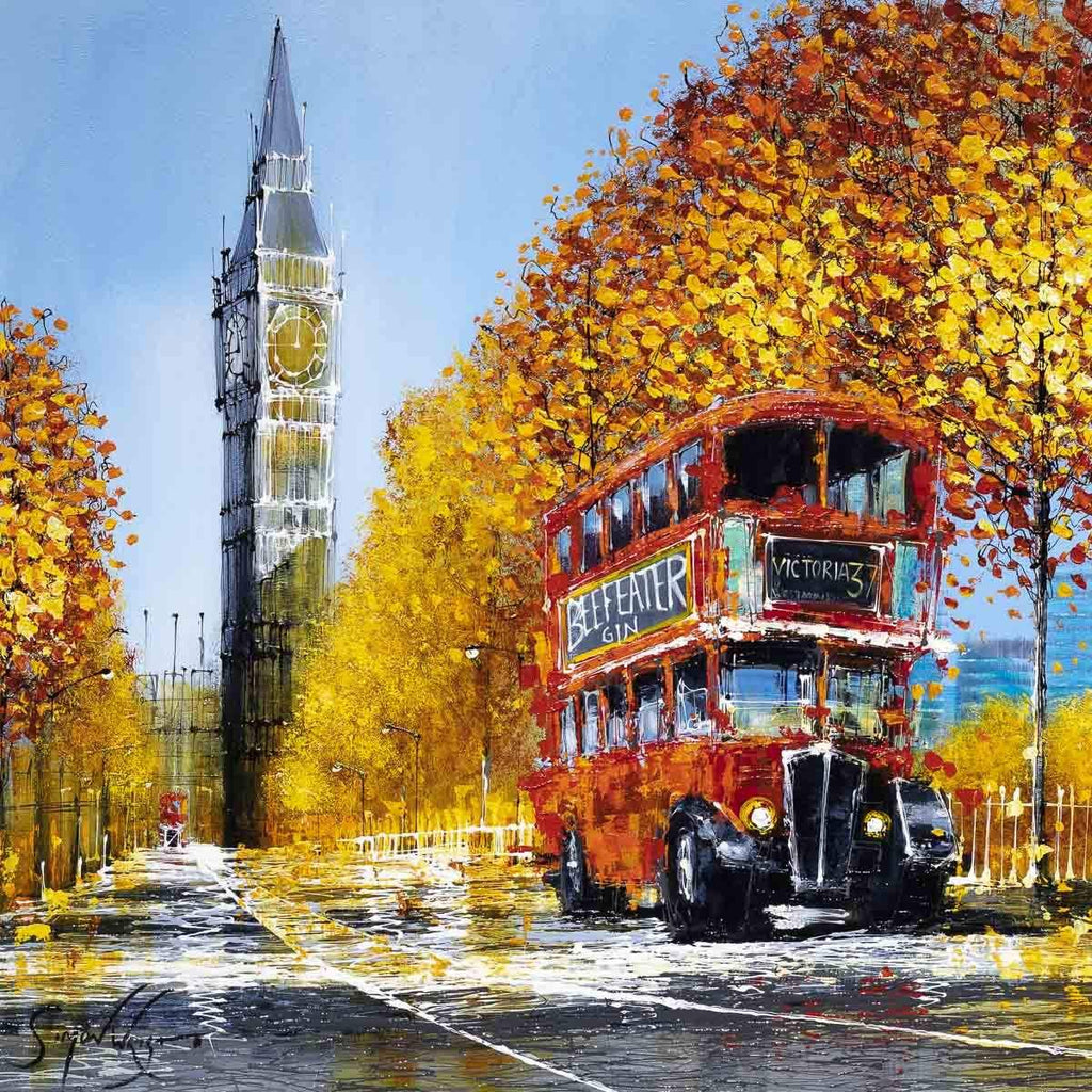 A Double Decker Tour - Original - SOLD by artist Simon Wright - Wyecliffe Galleries