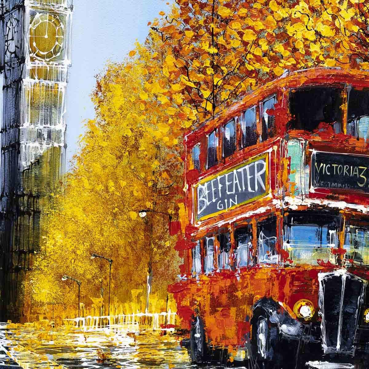 A Double Decker Tour - Original - SOLD by artist Simon Wright - Wyecliffe Galleries