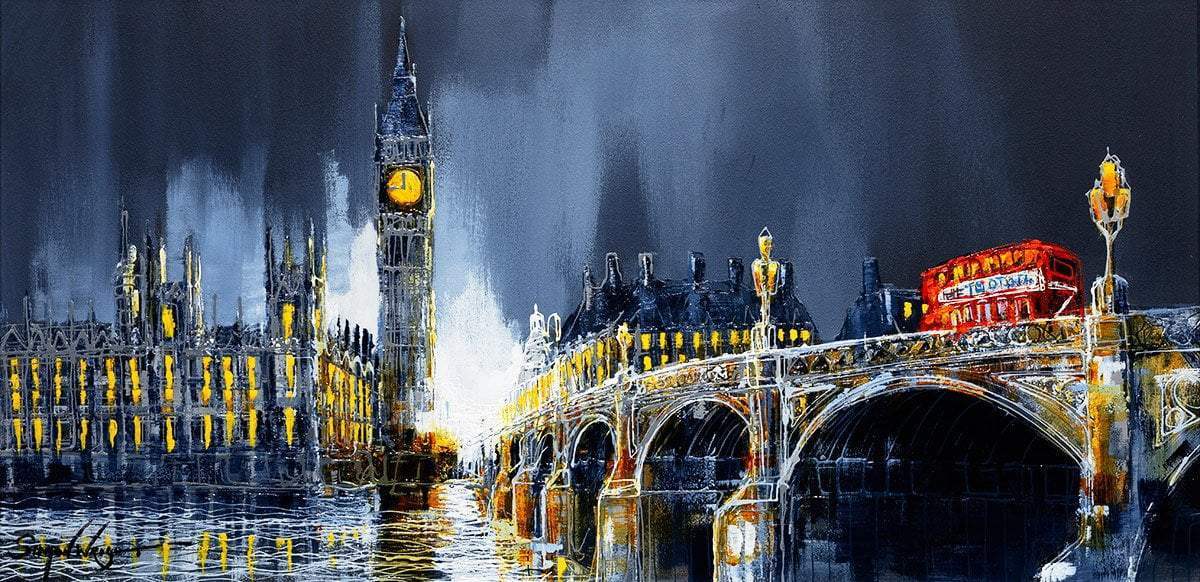 Across the Thames II - Original - SOLD by artist Simon Wright - Wyecliffe Galleries