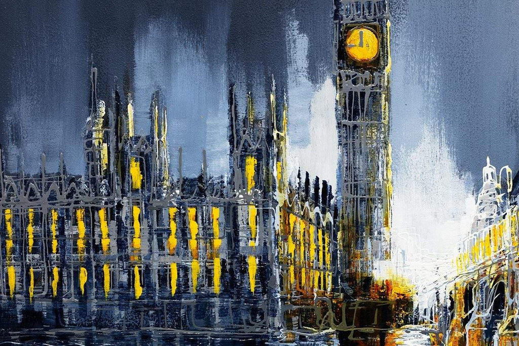 Across the Thames II - Original - SOLD by artist Simon Wright - Wyecliffe Galleries