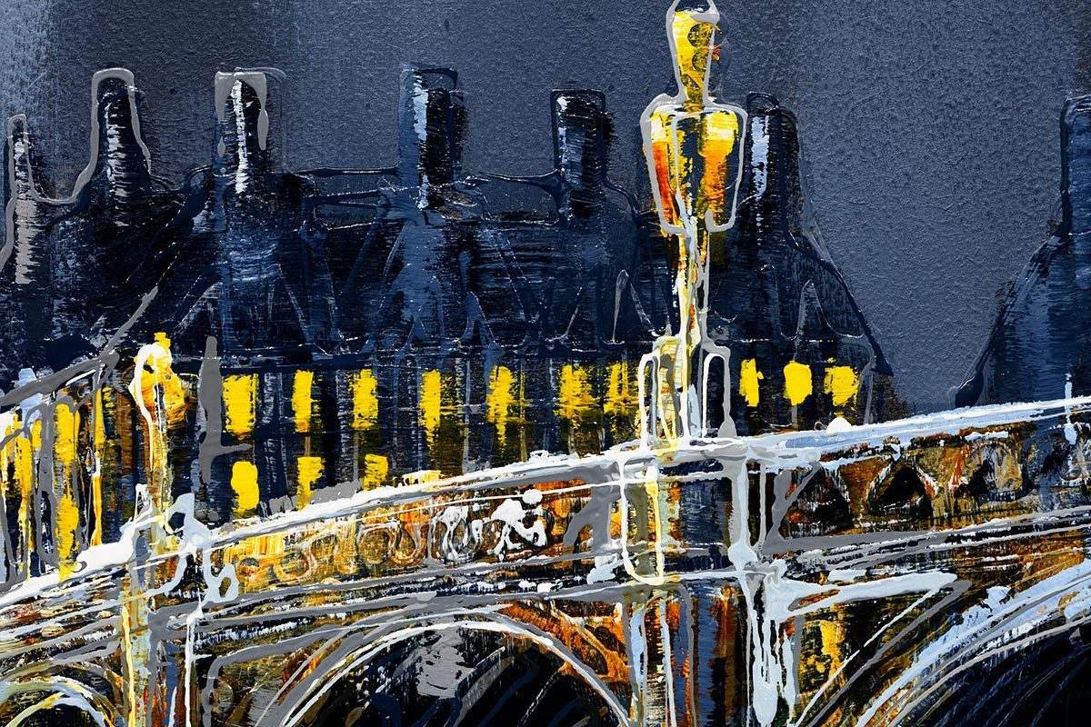 Across the Thames II - Original - SOLD by artist Simon Wright - Wyecliffe Galleries