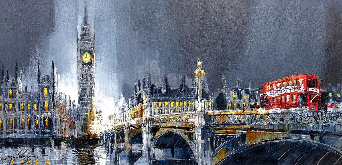 Across The Thames - Original - SOLD by artist Simon Wright - Wyecliffe Galleries