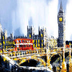 Across the Thames - Original - SOLD by artist Simon Wright - Wyecliffe Galleries