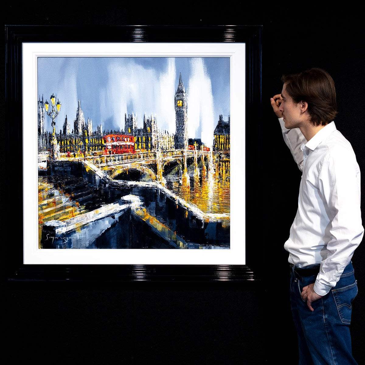 Across the Thames - Original - SOLD by artist Simon Wright - Wyecliffe Galleries