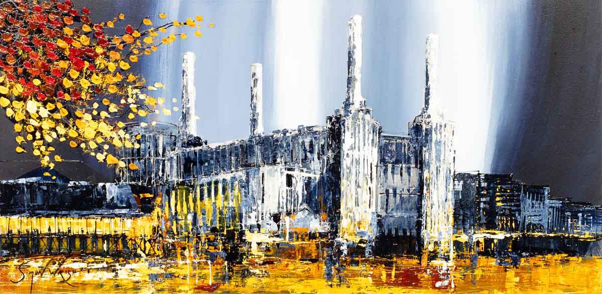 Autumn Hues Over Battersea - Original - SOLD by artist Simon Wright - Wyecliffe Galleries