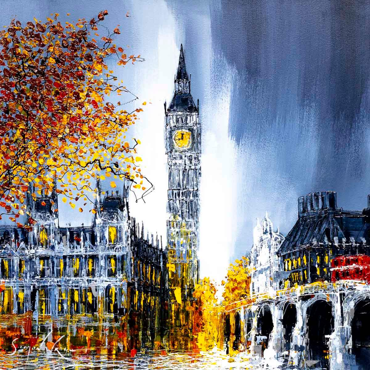 Big Ben at Night - Original - SOLD by artist Simon Wright - Wyecliffe Galleries