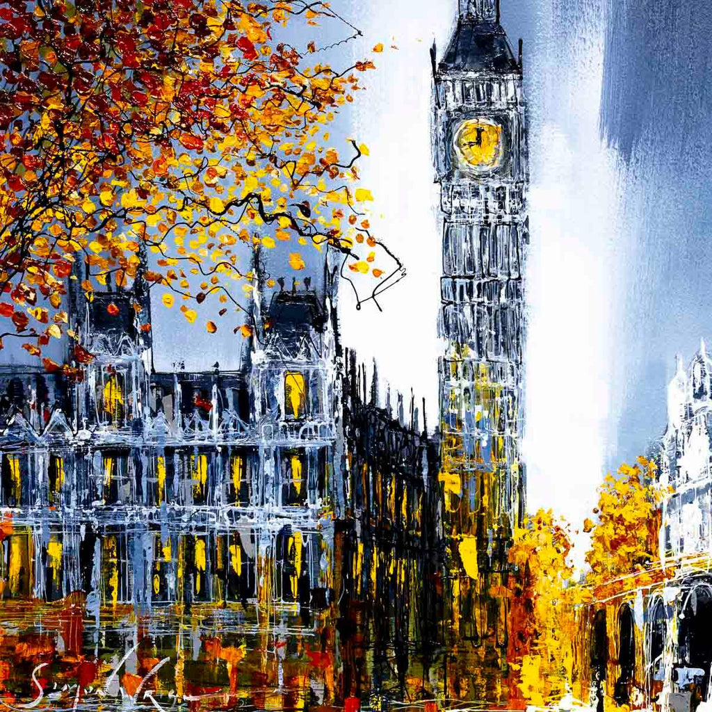 Big Ben at Night - Original - SOLD by artist Simon Wright - Wyecliffe Galleries