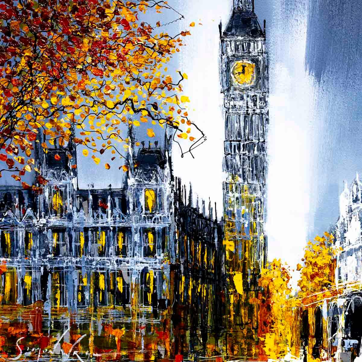 Big Ben at Night - Original - SOLD by artist Simon Wright - Wyecliffe Galleries