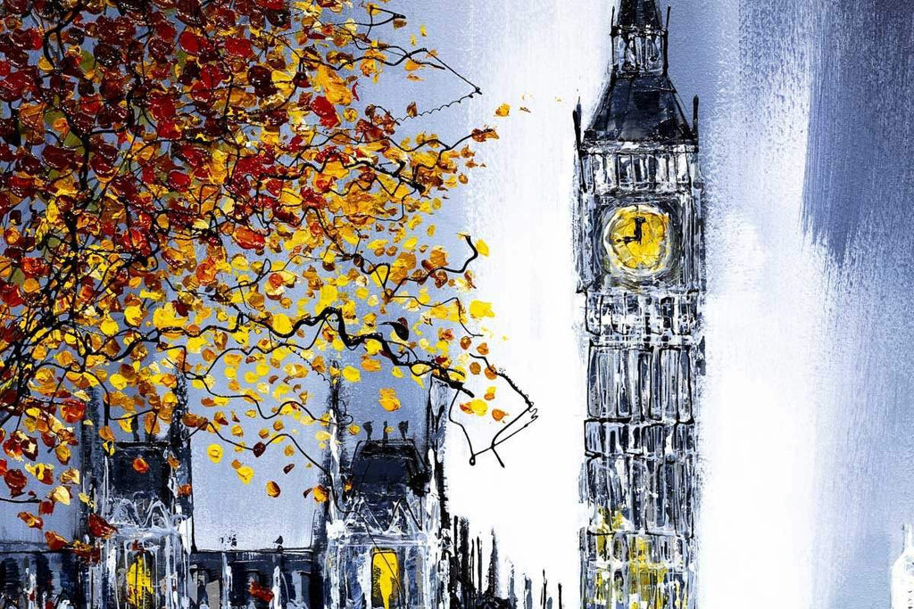 Big Ben at Night - Original - SOLD by artist Simon Wright - Wyecliffe Galleries