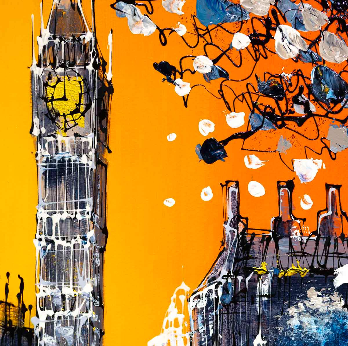 Big Ben in the Autumn Glow - Original by artist Simon Wright - Wyecliffe Galleries