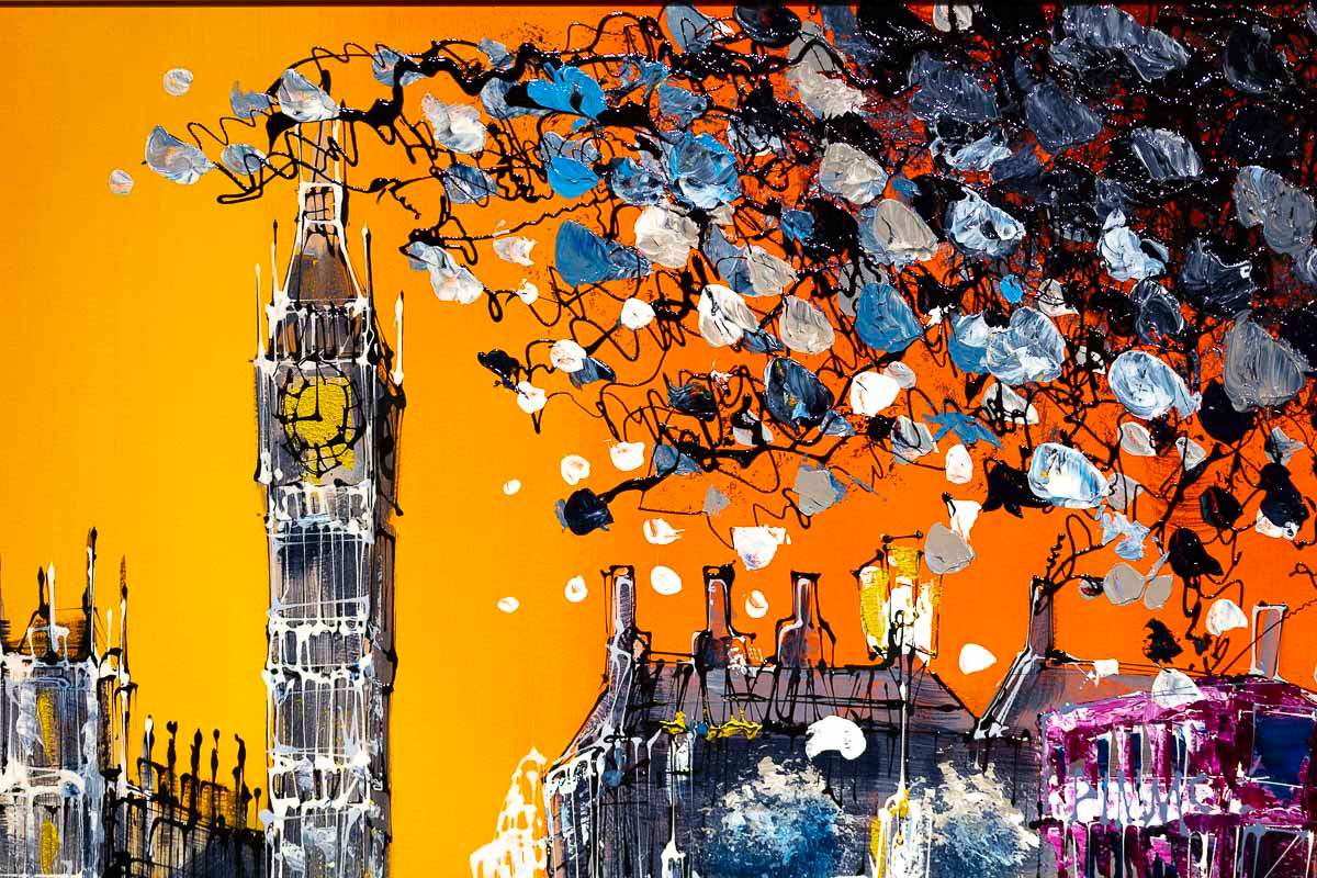 Big Ben in the Autumn Glow - Original by artist Simon Wright - Wyecliffe Galleries