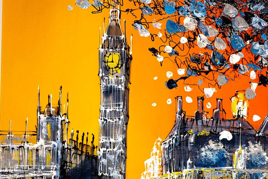 Big Ben in the Autumn Glow - Original by artist Simon Wright - Wyecliffe Galleries