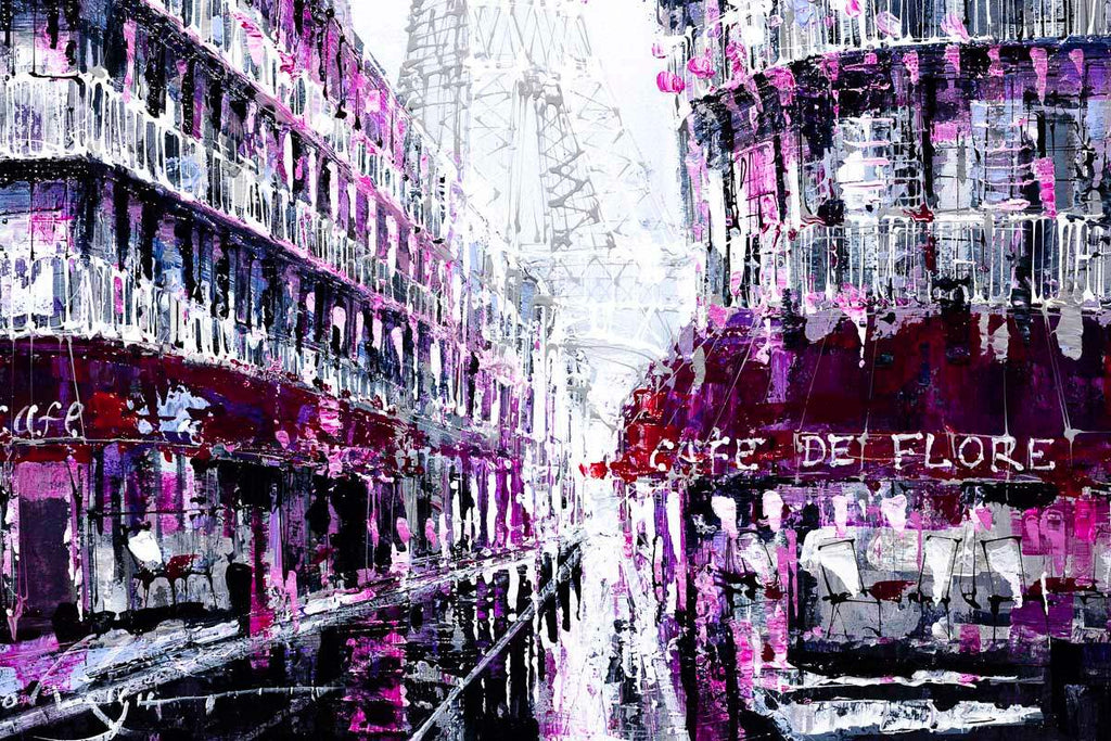 Blossom in Paris - Original - SOLD by artist Simon Wright - Wyecliffe Galleries