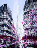 Blossom in Paris - Original - SOLD by artist Simon Wright - Wyecliffe Galleries