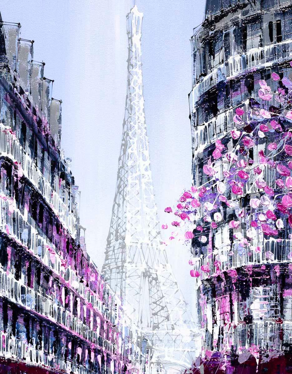 Blossom in Paris - Original - SOLD by artist Simon Wright - Wyecliffe Galleries