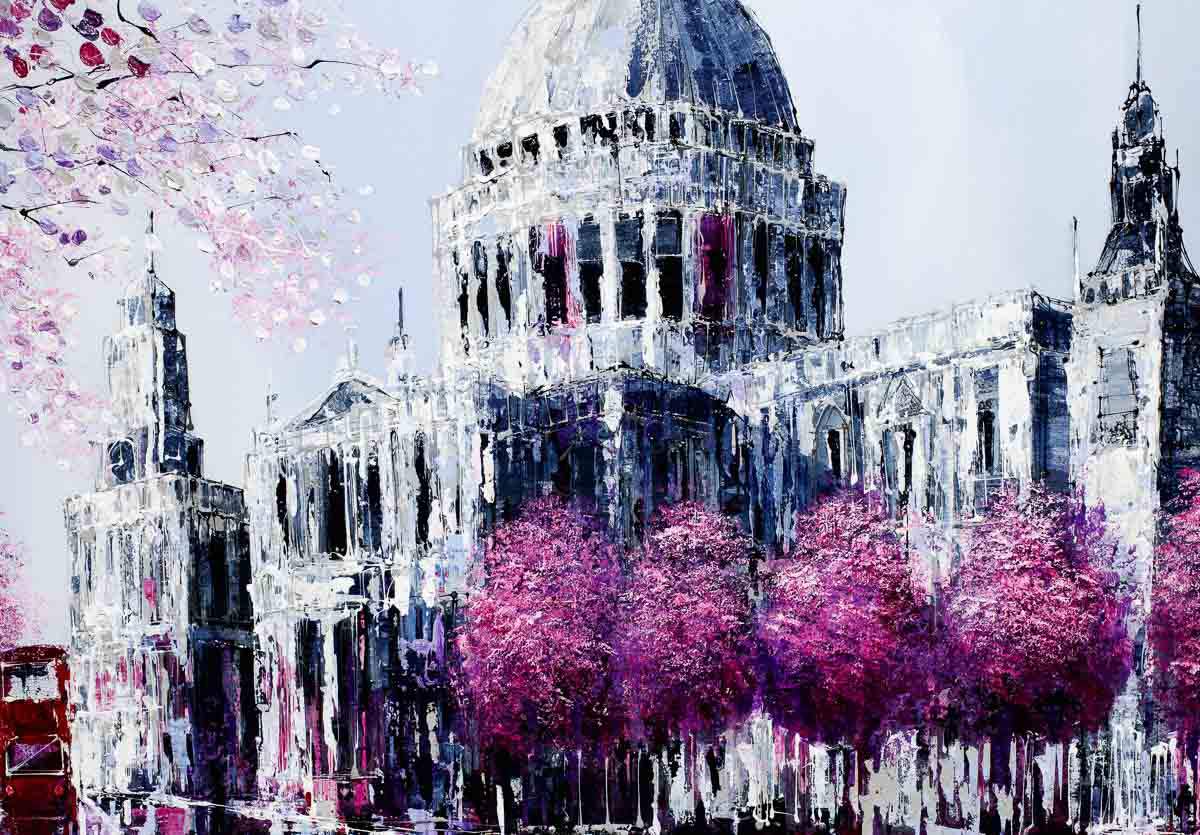 Blossoms of St. Paul's - Original - SOLD by artist Simon Wright - Wyecliffe Galleries