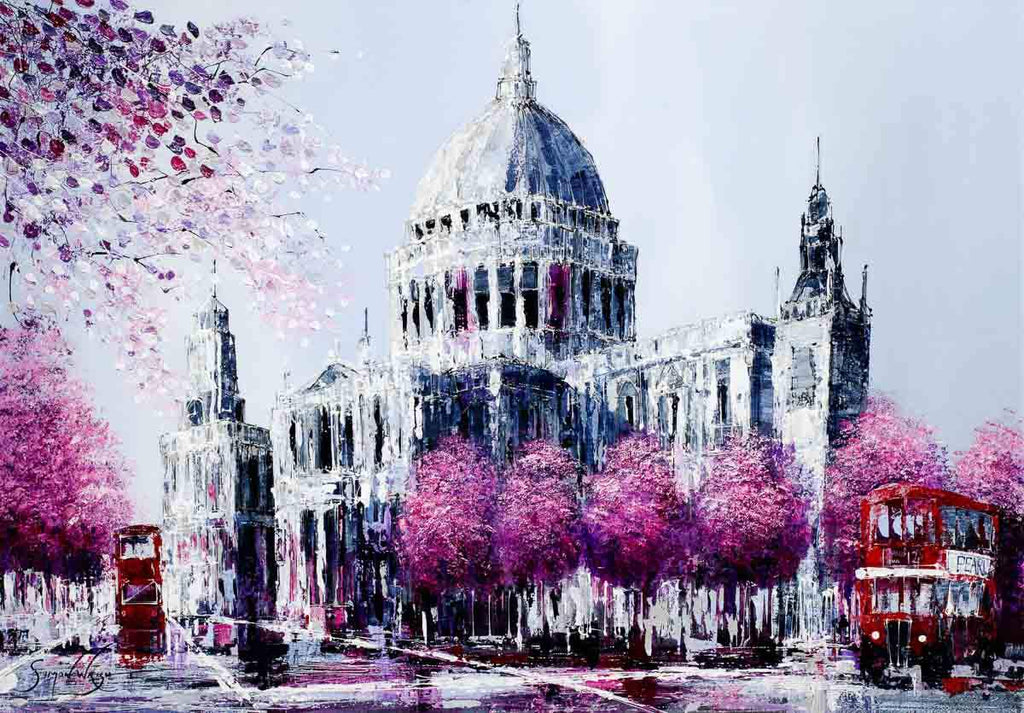 Blossoms of St. Paul's - Original - SOLD by artist Simon Wright - Wyecliffe Galleries