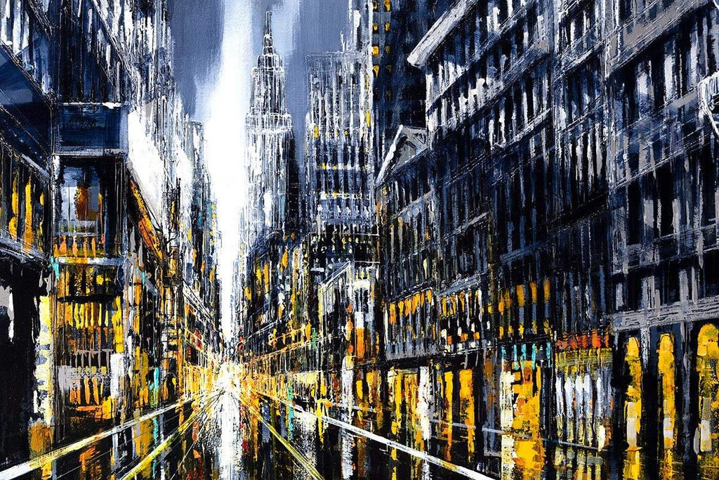 Bright Lights Big City - Original - SOLD by artist Simon Wright - Wyecliffe Galleries