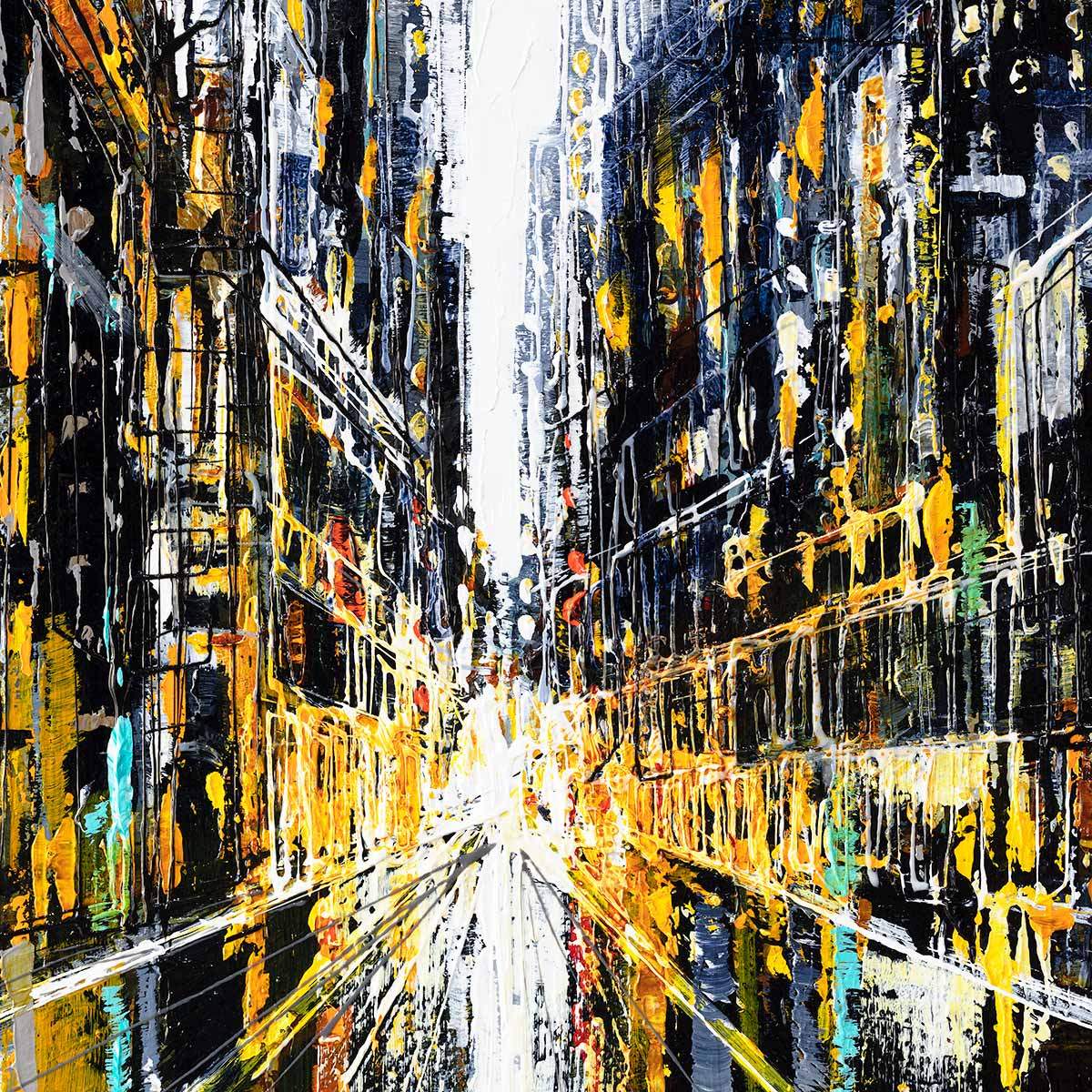 Bright Lights Big City - Original - SOLD by artist Simon Wright - Wyecliffe Galleries