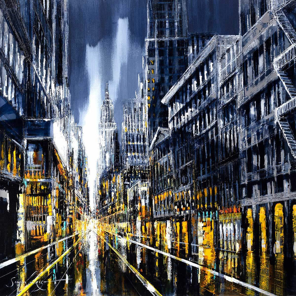 Bright Lights Big City - Original - SOLD by artist Simon Wright - Wyecliffe Galleries