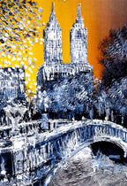 Burnt Sienna Sky - Original by artist Simon Wright - Wyecliffe Galleries