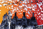 Burnt Skies Over Westminster - Original - SOLD by artist Simon Wright - Wyecliffe Galleries