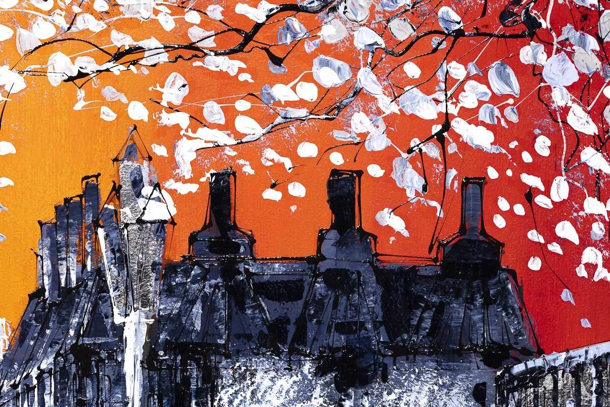 Burnt Skies Over Westminster - Original - SOLD by artist Simon Wright - Wyecliffe Galleries