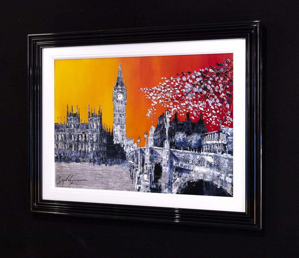 Burnt Skies Over Westminster - Original - SOLD by artist Simon Wright - Wyecliffe Galleries